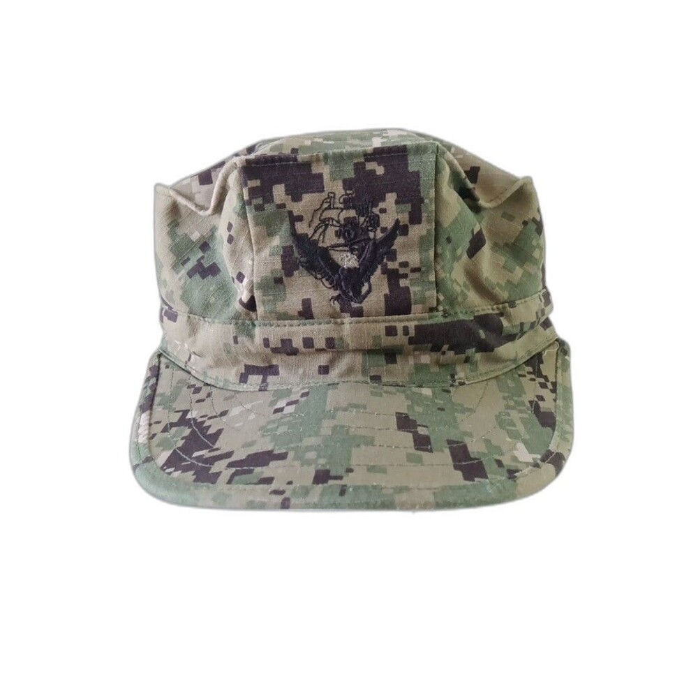 US Military Navy Adult 7 1/4  Green Digital Camouflage Working Type III Hat Cap